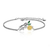 Sterling Silver (925) and Cubic Zirconia Cute Sloth Chilling on Branch Adjustable Bracelet