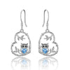 Sterling Silver Owl Earrings for Women Girls Heart Owl Gfits Jewelry for Women
