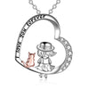 Sterling Silver Cat Lady Gifts for Women Cat Lovers Themed Necklace Gifts for Girls