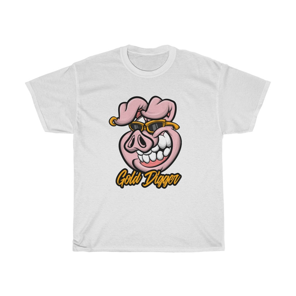 Unisex Heavy Cotton Tee Fun and cute "Gold Digger" featuring a Swaggy Pig T-Shirt