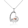 Sterling Silver (925) with Cubic Zirconia Sloth Mom and Pink Gold Child “I Love You Forever ” Necklace