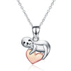 Sterling Silver Cute Cloth Rose Gold Heart Pendant Necklace Jewelry