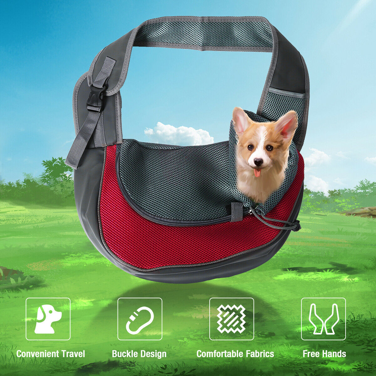 Dog Carrier Puppy Backpack Travel Sling Bag Mesh Pet