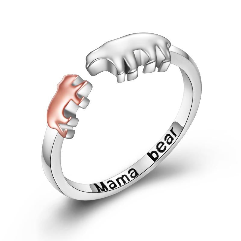 Sterling Silver (925) Mama Bear Ring for Mom