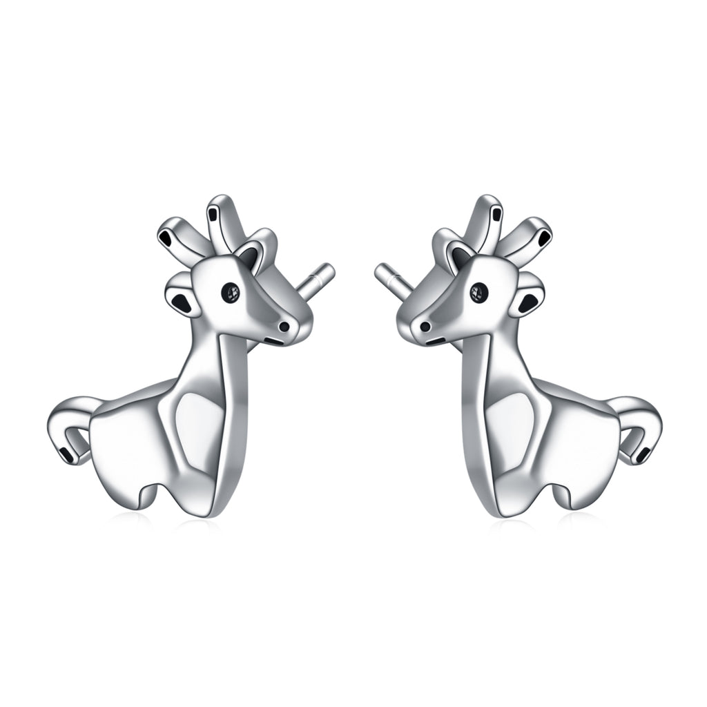Sterling Silver (925) Cute Giraffe Stud Earrings