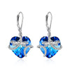 Sterling Silver Dragonfly Crystal Pendant Earrings For Women