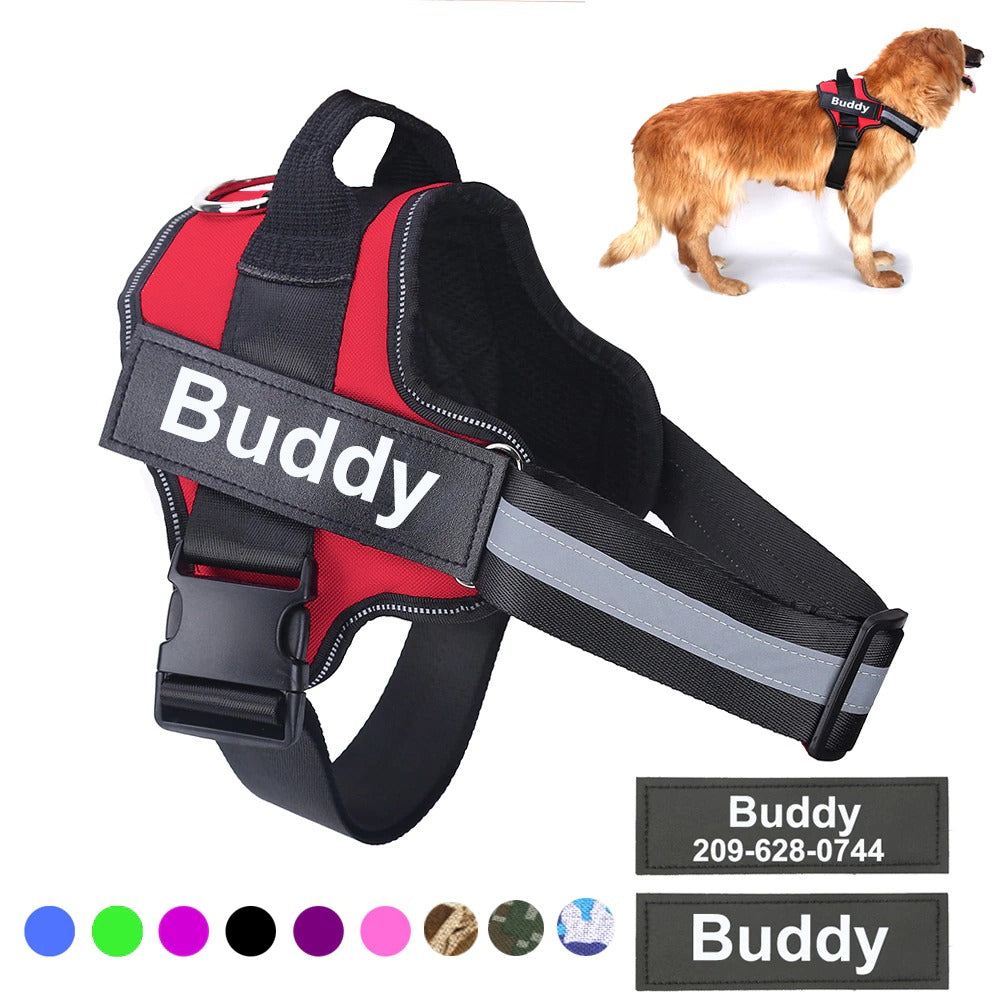 Personalized Dog Harness NO PULL Reflective Breathable Adjustable Pet Harness For Small large Dog Harness Vest With patch