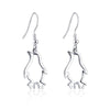 Sterling Silver (925) Penguin Dangle Hooks Earrings